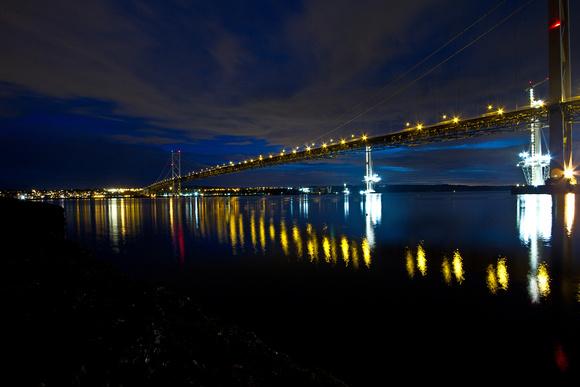 Reflection of Forth road bridge